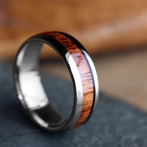 The Classic - The Original Wood Ring (8mm width) | Men's Silver Wooden Wedding Band – Northern ...