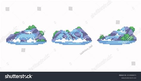 Waterfall Scene Isolated Pixel Art Set Stock Vector (Royalty Free) 2218988071 | Shutterstock