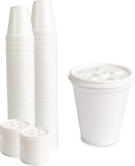 6 Oz Styrofoam Cups With Lids, Mini Styrofoam Cups, Insulated For Hot And Cold, 50 Pk : Amazon ...