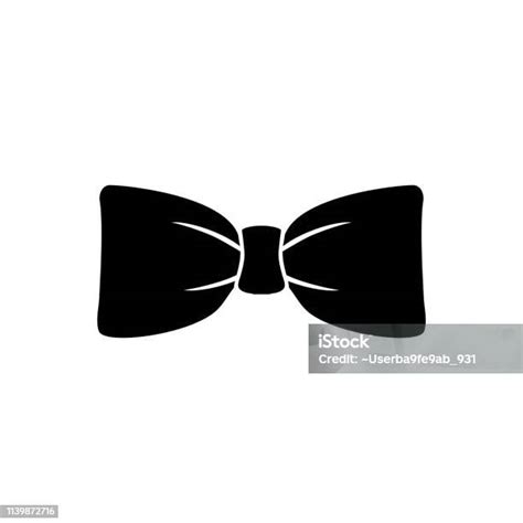 Black Bow Tie Vector Icon Isolated On White Background Stock Illustration - Download Image Now ...