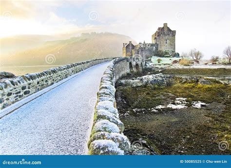 Eilean Donan Castle In Winter. Stock Image - Image: 50085525