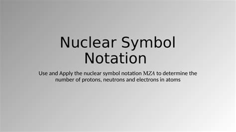 Nuclear Symbol Notation (Chemistry ) | Teaching Resources