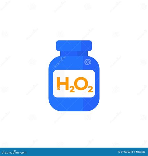 Hydrogen Peroxide Bottle on White Stock Vector - Illustration of container, hydrogen: 219236743