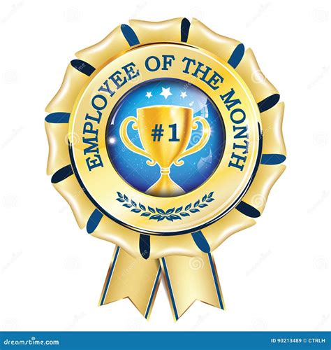 Best Employee of the Month - Award Hanging Ribbon Stock Vector - Illustration of printout ...