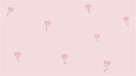 Light Pink Hand-drawn Tulip Aesthetic Wallpaper