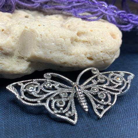 Marcasite Butterfly Brooch – Celtic Crystal Design Jewelry