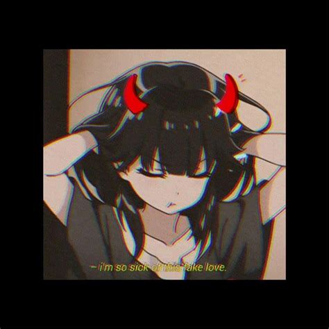 Download Dark Aesthetic Anime Girl With Devil Horn Wallpaper | Wallpapers.com