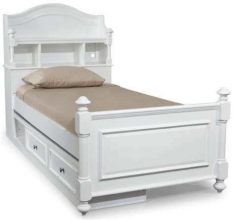 Legacy Classic Kids Madison Twin Size Bookcase Bed with Turned Posts, Arched Headboard and ...