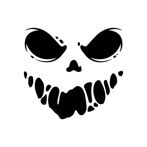 Download the Scary Ghost Horror Face Silhouette Vector For Carving On Halloween Pum… | Halloween ...