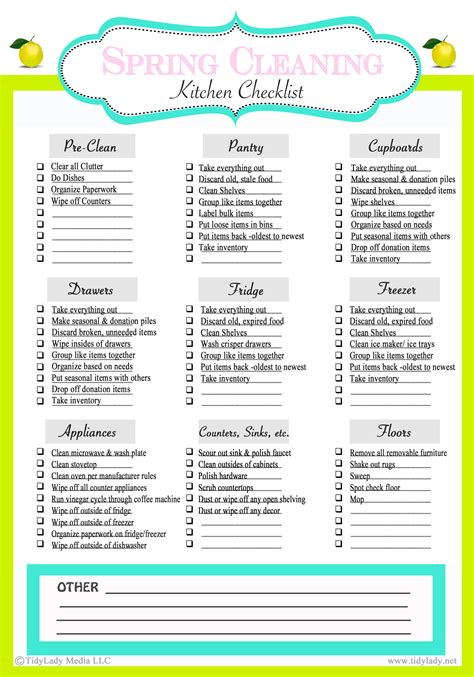 Spring Cleaning Checklist Template