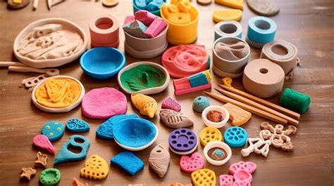 Premium AI Image | A Photo of Creative Play Dough Set with Molds and Tools