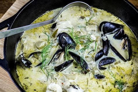 Seafood Stew with Cream, Fennel & Garlic Recipe