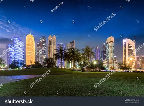 Skyline Doha Qatar By Night Starry Stock Photo 737054842 | Shutterstock