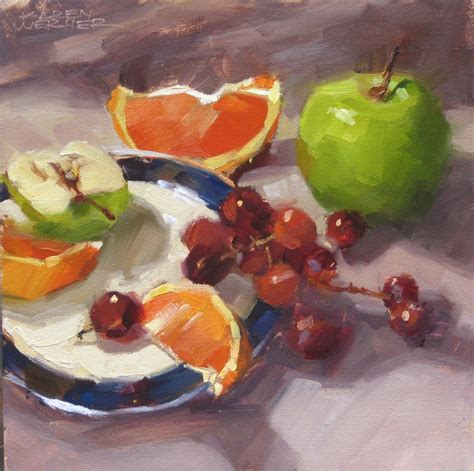 Karen Werner Fine Art: Fruit Trio -a still life painting in oil