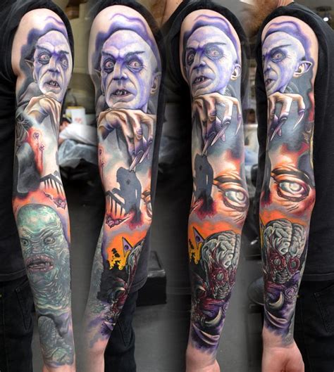 Horror Sleeve Tattoo by Alan Aldred: TattooNOW