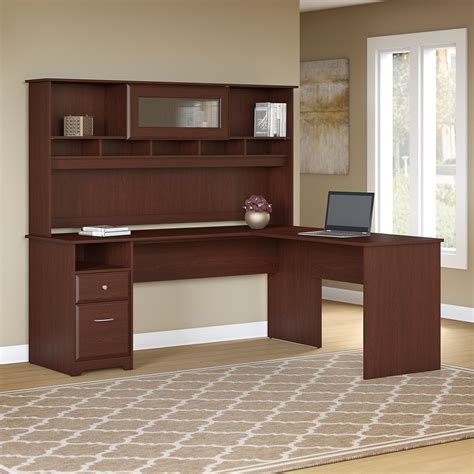 Bush Furniture Cabot 72W L Shaped Computer Desk with Hutch and Drawers - Walmart.com - Walmart.com