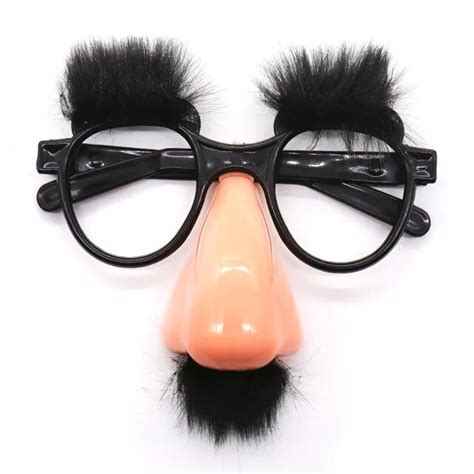 Halloween decorations Funny Foolish Nerd Black Old Man Glasses Eyebrow Nose with Mustache ...