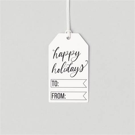 Simple Happy Holidays Gift Tag Printable Christmas Gift Tag - Etsy