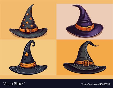 A halloween witch hat Royalty Free Vector Image