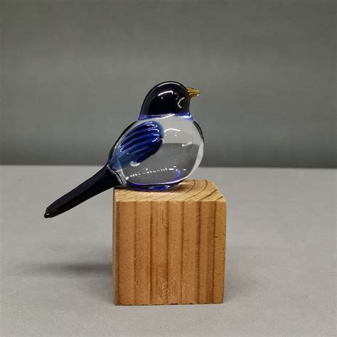 Glass Birds Figurines Blown Glass Bird Blue Glass Bird Home - Etsy