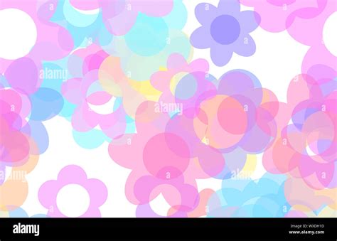 Cute Cartoon Flowers Background with Floral Art Stock Photo - Alamy