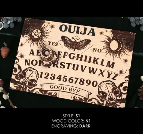 Wooden Classic Ouija Board, Halloween Party, Spirit Game With Metal Legs, Wood Planchette and ...