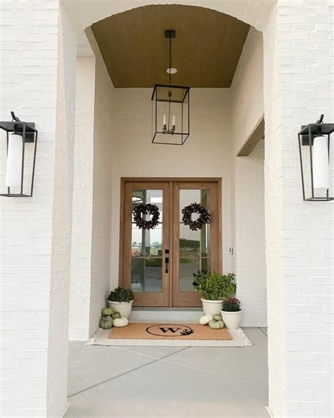 Lantern Lighting Porch Ideas With Double Doors - Soul & Lane