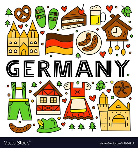 German national landmarks and attractions Vector Image