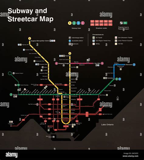 Toronto subway map streetcar map Stock Photo - Alamy