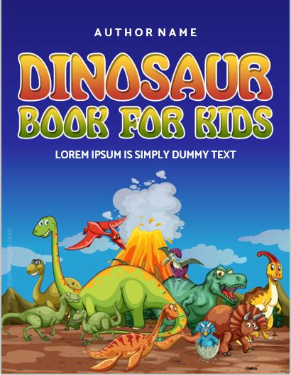 Dinosaur Book for Kids Cover Pages | Download Edit & Print