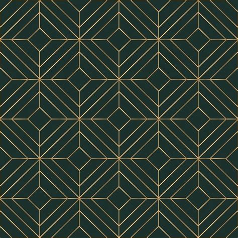 Emerald Green Geometric Peel and Stick Wallpaper / Art Deco Removable… | Geometric pattern ...