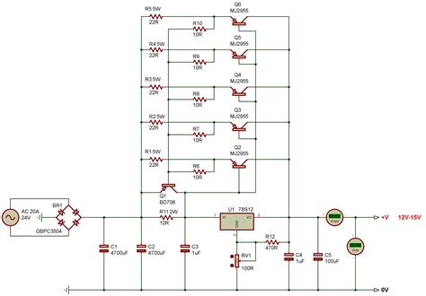 12V-15V, 20A DC power supply Electronics Basics, Electronics Projects, Battery Charger Circuit ...