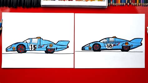 How To Draw A Porsche Race Car - Art For Kids Hub