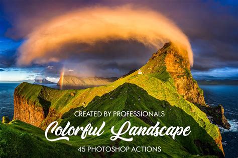 Colorful Landscape Photoshop Actions 45 Photoshop Actions for Landscape Photography, Photoshop ...