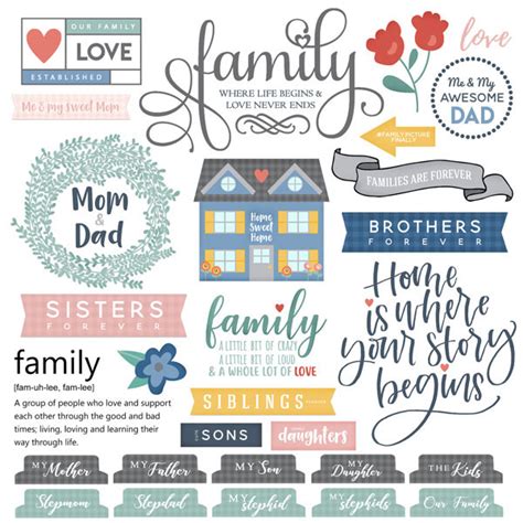 Scrapbook Customs Family Sayings Stickers