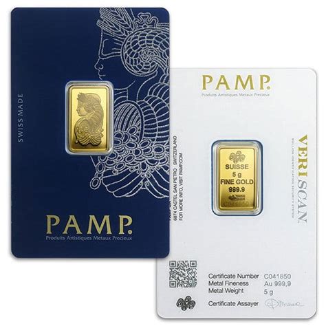 5 Gram PAMP Suisse Gold Bars for Sale: Best Prices on Bullion | Money Metals®