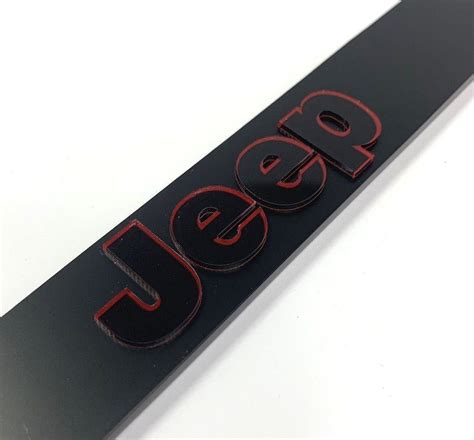 Jeep Metal License Plate Frame - Black with Red Surround Logo