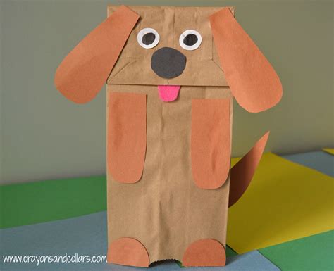 Paper Bag Dog Puppet Template