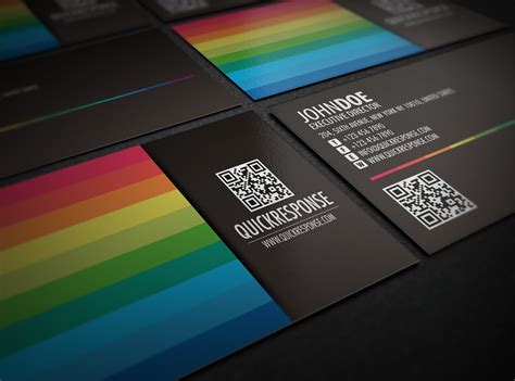 Rainbow QR code business card | Qr code business card, Printable business cards, Cool business cards