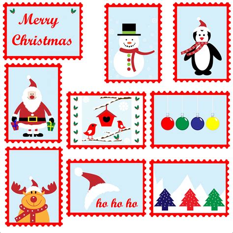 Christmas Postage Stamps Template Free Stock Photo - Public Domain Pictures