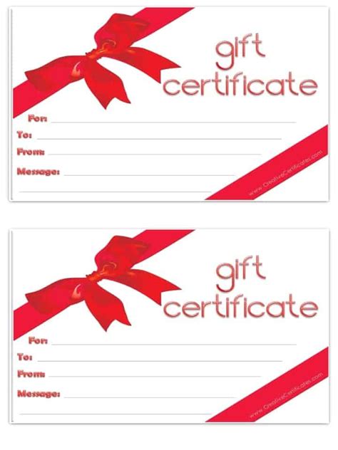 Free Gift Certificate Template | Customize Online and Print at Home