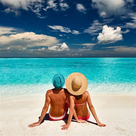 Couple on a Beach at Maldives Stock Photo - Image of holiday, sand: 174302282