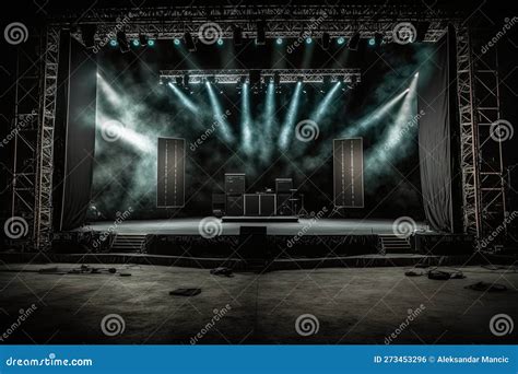 Empty concert stage stock illustration. Illustration of light - 273453296