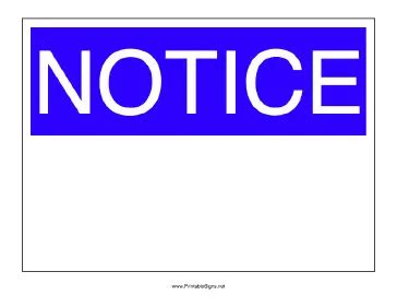 Printable Notice Sign