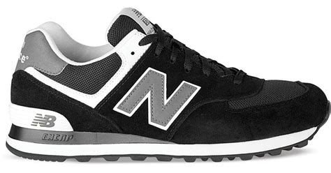 New Balance Men's 574 Core Suede Casual Sneakers From Finish Line in Black/Grey/White (Black ...