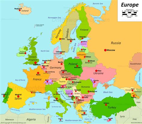 Europe Map With Capitals Only | Images and Photos finder