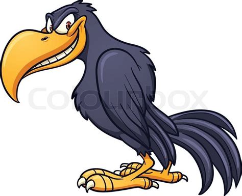 Stock vector of 'Evil cartoon crow. Vector clip art illustration with simple gradient. All in a ...