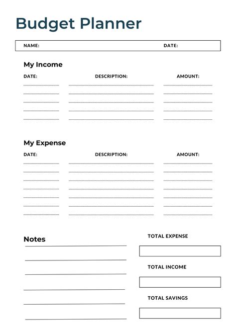 Free Download Printable Monthly Budget Planner PDF Templates