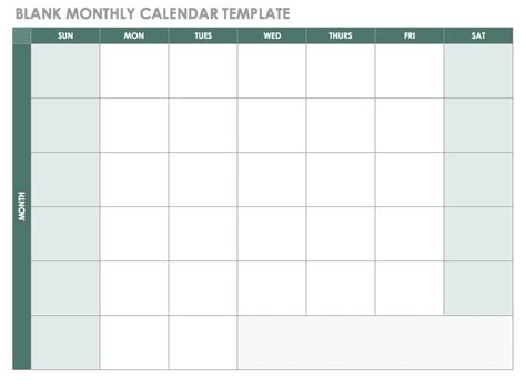 Printable Monthly Calendar Template For Excel Excel