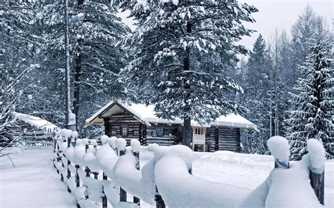 Log Cabin in Snow Wallpaper - WallpaperSafari